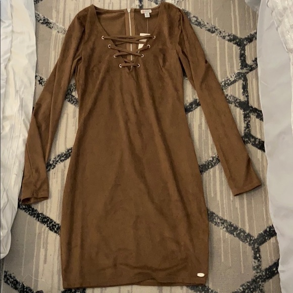 Guess Dresses & Skirts - Guess brown dress (BRAND NEW)